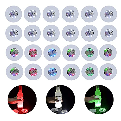 YWNYT 24 LED-Untersetzer, LED-Getränkehalter-Untersetzer, LED-Flaschenlichter, Lichtuntersetzer für Bar, Party, Hochzeit, Tasse, Flasche, Weinglas mit blinkenden Lichtern YWNYT 24 LED-Untersetzer, LED-Getränkehalter-Untersetzer, LED-Flaschenlichter, Lichtuntersetzer für Bar, Party, Hochzeit, Tasse, Flasche, Weinglas mit blinkenden Lichtern von YWNYT