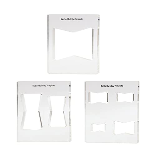 YWNYT 3 Stück Schmetterlings Inlay Vorlage Set 7-in-1 Schmetterlingsvorlage für die Holzbearbeitung Router und dekorative Vorlagen für die Holzbearbeitung DIY-Werkzeuge von YWNYT
