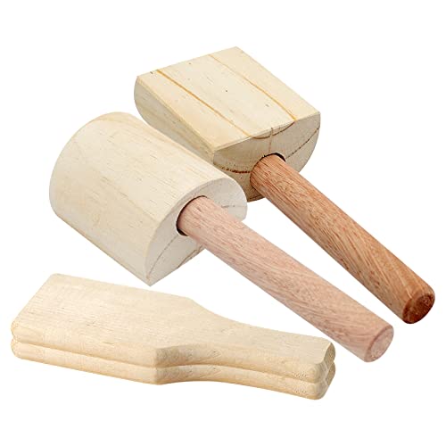 YWNYT 4 x Holz-Tonpaddel, Massivholz, unlackiert, Keramik, Töpferei, Schlamm, Modellierwerkzeug für handgefertigte Küche, Ton, Keramik, DIY Handwerk von YWNYT