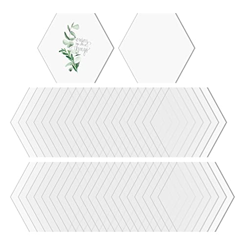 YWNYT 80 Stück Klare Acryl-Tischkarten für Hochzeit, Blanko Sechseckige Tischkarten Acryl-Platzkarten einzigartige Namensschilder Namenskarten für Hochzeit, Abendessen, Party, Bankett, DIY-Dekoration von YWNYT