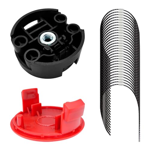YWNYT Bosch F016800431 Trimmerfaden, 37 cm x 3,5 mm Rasentrimmerfaden für AFS 23–37 Freischneider, F016F04839 Trimmerkopf, F016F04841 Rasentrimmer-Spulenabdeckung (30 Stück + 1+1) von YWNYT