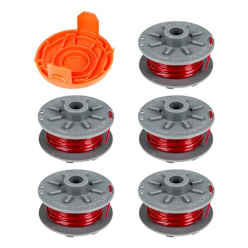 YWNYT Ersatz-Rasentrimmerspule für Gardena 5364-20, 1,6 mm x 6,1 m, Rasentrimmer-Spule für Gardena Turbo Trimmer SmallCut 2401, Rasentrimmerspule für Gardena mit 5328-20 Abdeckung (5 Spule + 1) von YWNYT