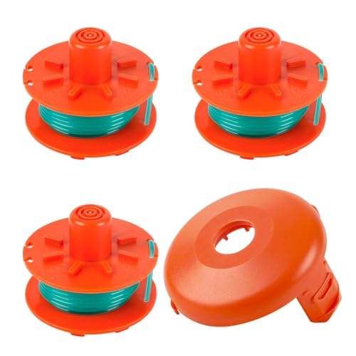 YWNYT Ersatz-Rasentrimmerspule für Gardena 5367-20, 2 mm x 4,2 m Rasentrimmerspule für Gardena Turbo Trimmer SmallCut (Art.-Nr. 2402 & 2404) Rasentrimmerspule Ersatz (3 Spule + 1) von YWNYT
