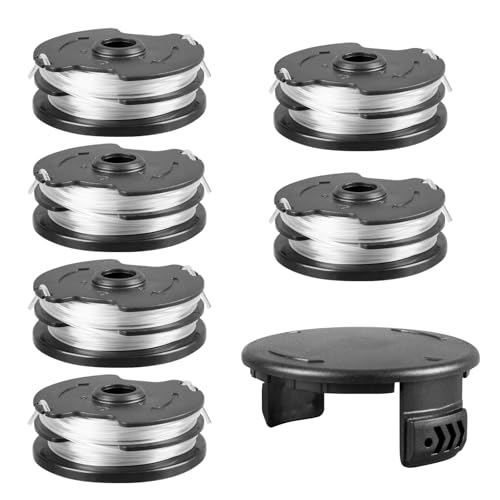 YWNYT Ersatz-Rasentrimmerspule für LIDL Parkside, 8,3 m x 1,6 mm, kabellose Rasentrimmerspule, kompatibel mit Parkside LIDL PRTA 20-Li C3 A1 B2 PRT 550 A1 A3 PRT 300 A1 (6 Spulen + 1 Abdeckung) von YWNYT