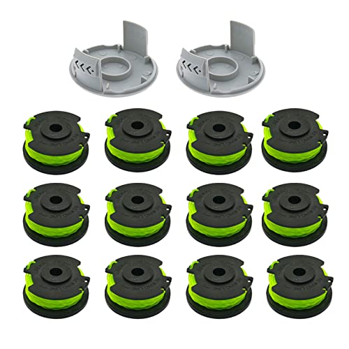 YWNYT Ryobi RAC143 Rasentrimmerspule mit RAC142 Kappe, Rasentrimmer, Ersatzspule für Rasenmäher, Rasentrimmer, Spule, kompatibel mit RLT36B33 & RY36LT33A-0 (14 Stück) von YWNYT