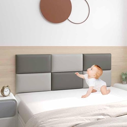 Wandpaneele Gepolstert Wandkissen Selbstklebend 3d Selbstklebend Wandaufkleber Paneele Wand,Wandkissen Bett Selbstklebend Leder Polsterpaneel Wandkissen Abnehmbar Schutzplatte(10,Width120*Height60) von YWQJL