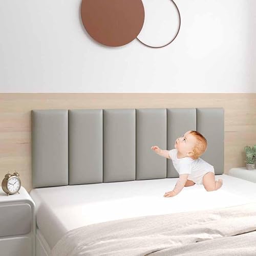 Wandpaneele Gepolstert Wandkissen Selbstklebend 3d Selbstklebend Wandaufkleber Paneele Wand,Wandkissen Bett Selbstklebend Leder Polsterpaneel Wandkissen Abnehmbar Schutzplatte(12,Width120*Height50) von YWQJL