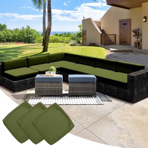 YWQJL 3 Stück Wasserdicht Sofa Sitzkissenbezug Mit Reißverschluss Outdoor Sitzkissen Wetterfest Sofa Seat Cushion Cover Gartenkissen Kissenbezüge Für Loungemöbel(#11,33x65x10cm/3pc) von YWQJL