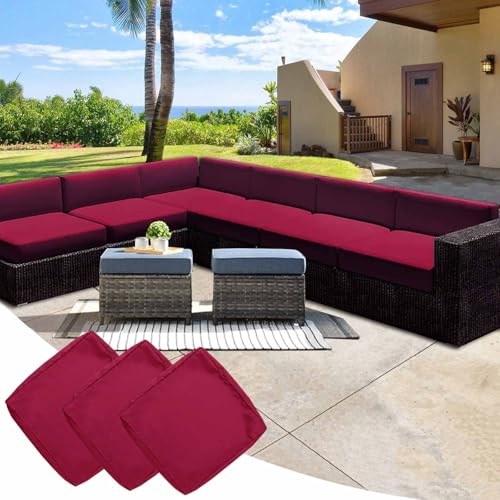 YWQJL 3 Stück Wasserdicht Sofa Sitzkissenbezug Mit Reißverschluss Outdoor Sitzkissen Wetterfest Sofa Seat Cushion Cover Gartenkissen Kissenbezüge Für Loungemöbel(#17,60x55x10cm/3pc) von YWQJL