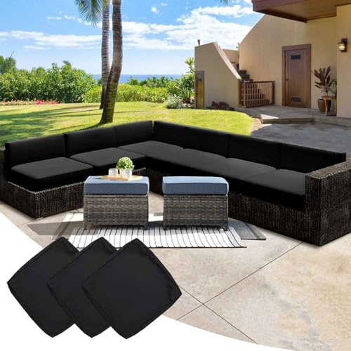 YWQJL 3 Stück Wasserdicht Sofa Sitzkissenbezug Mit Reißverschluss Outdoor Sitzkissen Wetterfest Sofa Seat Cushion Cover Gartenkissen Kissenbezüge Für Loungemöbel(#2,50x55x10cm/3pc) von YWQJL