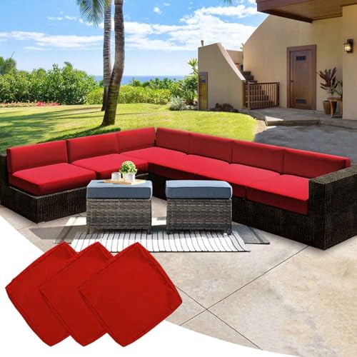 YWQJL 3 Stück Wasserdicht Sofa Sitzkissenbezug Mit Reißverschluss Outdoor Sitzkissen Wetterfest Sofa Seat Cushion Cover Gartenkissen Kissenbezüge Für Loungemöbel(#23,60x60x10cm/3pc) von YWQJL