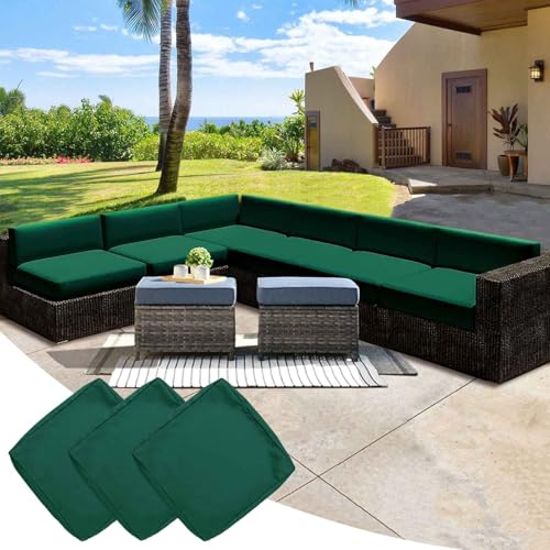 YWQJL 3 Stück Wasserdicht Sofa Sitzkissenbezug Mit Reißverschluss Outdoor Sitzkissen Wetterfest Sofa Seat Cushion Cover Gartenkissen Kissenbezüge Für Loungemöbel(#24,60x55x10cm/3pc) von YWQJL