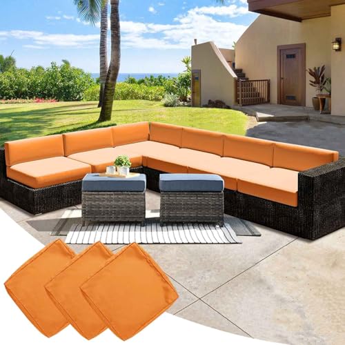 YWQJL 3 Stück Wasserdicht Sofa Sitzkissenbezug Mit Reißverschluss Outdoor Sitzkissen Wetterfest Sofa Seat Cushion Cover Gartenkissen Kissenbezüge Für Loungemöbel(#4,33x65x10cm/3pc) von YWQJL