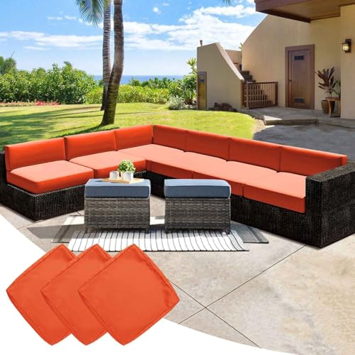 YWQJL 3 Stück Wasserdicht Sofa Sitzkissenbezug Mit Reißverschluss Outdoor Sitzkissen Wetterfest Sofa Seat Cushion Cover Gartenkissen Kissenbezüge Für Loungemöbel(#6,50x45x10cm/3pc) von YWQJL