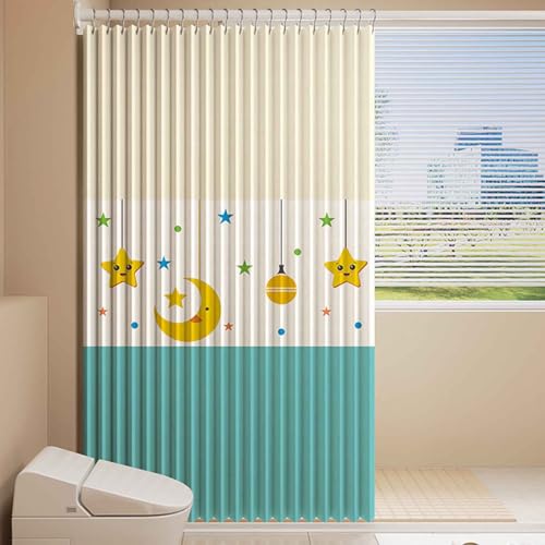 YWQJL Falttürvorhang,Mit Teleskopstange,Magnetischer Türvorhang mit Verdunkelung, Faltbarer Raumteiler für Bad/Schlafzimmer/Wohnzimmer, Akkordeon-Design(03,W 150*H 180cm) von YWQJL