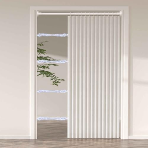 YWQJL Falttürvorhang,Mit Teleskopstange,Magnetischer Türvorhang mit Verdunkelung, Faltbarer Raumteiler für Bad/Schlafzimmer/Wohnzimmer, Akkordeon-Design(03,W180*H180cm) von YWQJL