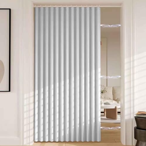 YWQJL Falttürvorhang,Mit Teleskopstange,Magnetischer Türvorhang mit Verdunkelung, Faltbarer Raumteiler für Bad/Schlafzimmer/Wohnzimmer, Akkordeon-Design(04,W 120*H 180cm) von YWQJL