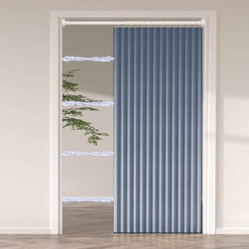 YWQJL Falttürvorhang,Mit Teleskopstange,Magnetischer Türvorhang mit Verdunkelung, Faltbarer Raumteiler für Bad/Schlafzimmer/Wohnzimmer, Akkordeon-Design(05,W120*H180cm) von YWQJL
