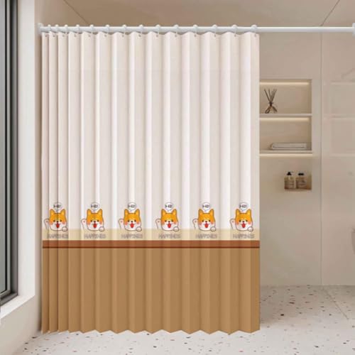 YWQJL Falttürvorhang,Mit Teleskopstange,Magnetischer Türvorhang mit Verdunkelung, Faltbarer Raumteiler für Bad/Schlafzimmer/Wohnzimmer, Akkordeon-Design(05,W220*H180cm) von YWQJL