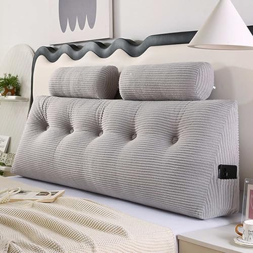 YWQJL Keilkissen Für Bett Lendenkissen Bett Stützkissen Rücken Rückenstütze Bett Langes Kissen Rückenkissen Mit Nackenrolle Rückenlehne Kissen Lesekissen Für Bett(#1,120x50x20cm) von YWQJL
