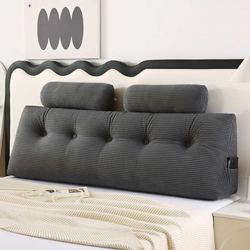 YWQJL Keilkissen Für Bett Lendenkissen Bett Stützkissen Rücken Rückenstütze Bett Langes Kissen Rückenkissen Mit Nackenrolle Rückenlehne Kissen Lesekissen Für Bett(#3,150x50x20cm) von YWQJL