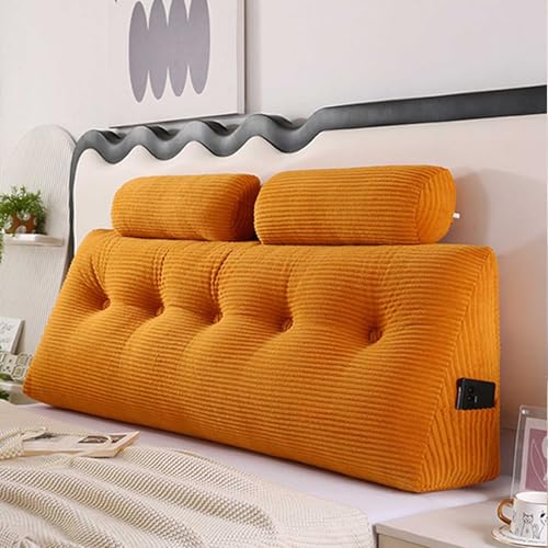 YWQJL Keilkissen Für Bett Lendenkissen Bett Stützkissen Rücken Rückenstütze Bett Langes Kissen Rückenkissen Mit Nackenrolle Rückenlehne Kissen Lesekissen Für Bett(#5,120x50x20cm) von YWQJL