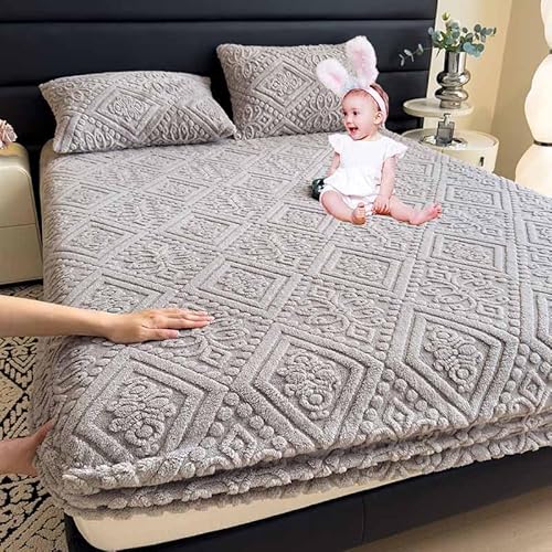 YWQJL Matratzenschoner Plüsch Spannbettlaken Mattress Protector Matratzenschutzbezüge Spannbetttücher Matratze Tagesdecke Matratzenauflage Matratzenbezug Fleece(7,200 * 220cm) von YWQJL