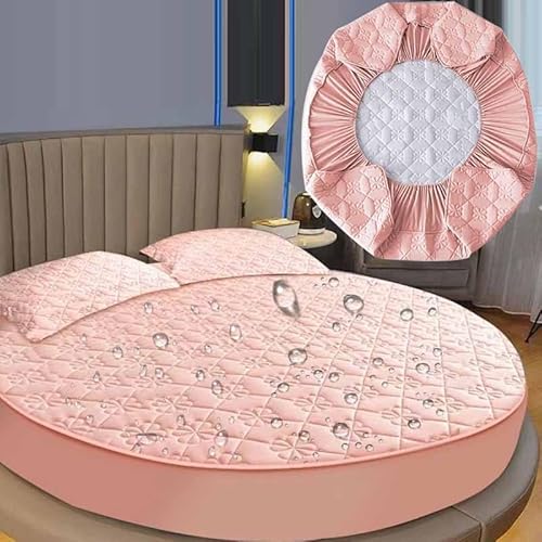 YWQJL Matratzenschoner Wasserdicht Matratzenauflage Wasserdicht Runder Matratzen Topper Spannbettlaken Boxspringbett Atmungsaktiv Mattress Protector(05,Diameter200cm) von YWQJL