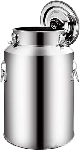 YWQJL Milchkanne Mit Deckel 201,milchkanne Edelstahl Transportbehälter Aus,mit Luftdichtem Deckel, Zur Aufbewahrung Von Flüssigkeiten Und Feststoffen,5L von YWQJL