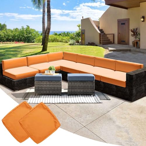 YWQJL Outdoor Sofa Sitzkissenbezug Sofa Seat Cushion Cover 2er Set Wasserdicht Mit Reißverschluss Sofabezug Abnehmbar Sitzkissen Bezug Bezüge Für Gartenpolster(#12,60x60x10cm/2pc) von YWQJL