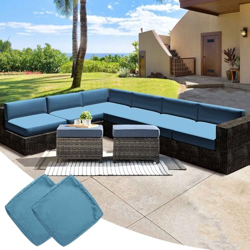 YWQJL Outdoor Sofa Sitzkissenbezug Sofa Seat Cushion Cover 2er Set Wasserdicht Mit Reißverschluss Sofabezug Abnehmbar Sitzkissen Bezug Bezüge Für Gartenpolster(#15,33x65x10cm/2pc) von YWQJL