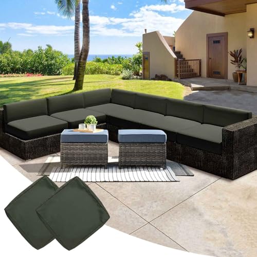 YWQJL Outdoor Sofa Sitzkissenbezug Sofa Seat Cushion Cover 2er Set Wasserdicht Mit Reißverschluss Sofabezug Abnehmbar Sitzkissen Bezug Bezüge Für Gartenpolster(#20,60x55x10cm/2pc) von YWQJL