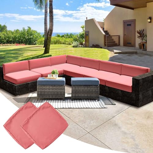 YWQJL Outdoor Sofa Sitzkissenbezug Sofa Seat Cushion Cover 2er Set Wasserdicht Mit Reißverschluss Sofabezug Abnehmbar Sitzkissen Bezug Bezüge Für Gartenpolster(#8,50x50x5cm/2pc) von YWQJL
