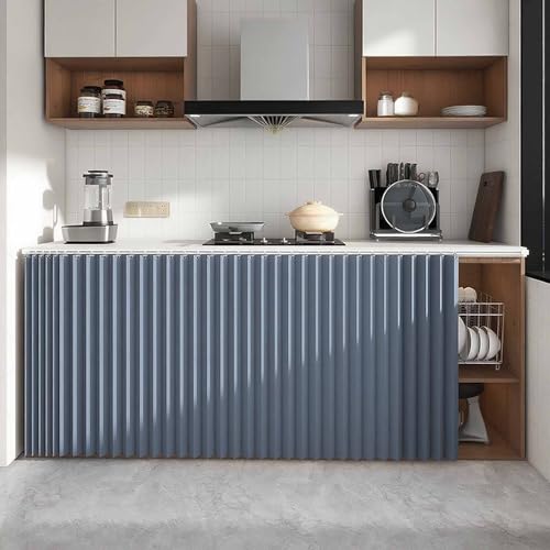 YWQJL Regal Vorhang Mit Schiene Schrank Vorhänge Verdunkelungsvorhang Faltbarer Unsichtbarer Vorhang Schrank Vorhang Zum Schieben Raumteiler Vorhang Ohne Bohren(#3,W80xH70cm) von YWQJL
