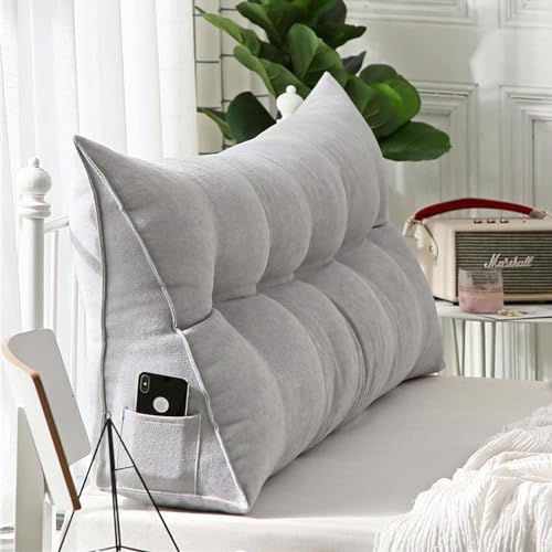 YWQJL Rückenkissen Rückenstützkissen Bett Sofa langes Kissen Lesekissen Für Bett Und Sofa Rückenkissen Keilkissen Sofa Bettkissen Rückenlehne Lesekissen Removable Cover,M-100 * 50 * 20cm von YWQJL