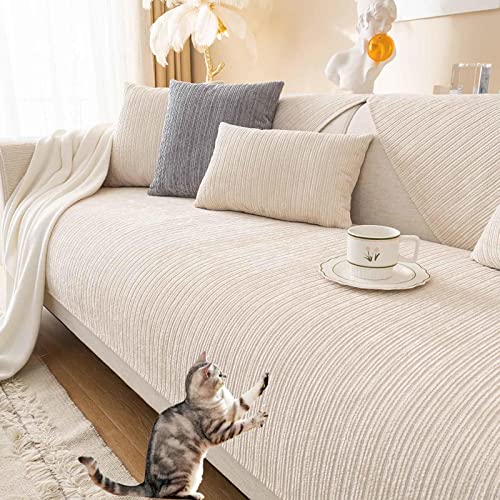 YWQJL Samt Sofabezug Antirutsch 3/2/1/4 Sitzer L Form Sofaüberwurf sofaschutz Katze Sofaschoner,Couch Bezug Ecksofa Schmutzabweisend Sofaschutz Hund Kratzschutz Katze,B-90x160cm von YWQJL