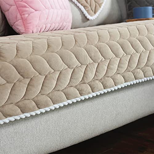 YWQJL Samt Sofabezug Sofaschoner antirutsch1 2 3 4 Sitzer,l Form Sofaüberwurf rutschfest,Sofa Überzug hundedecke Sofa Couch Überzug Couch Überzug Sofa Überwurf,Brown-Kissenbezug（30x50cm） von YWQJL