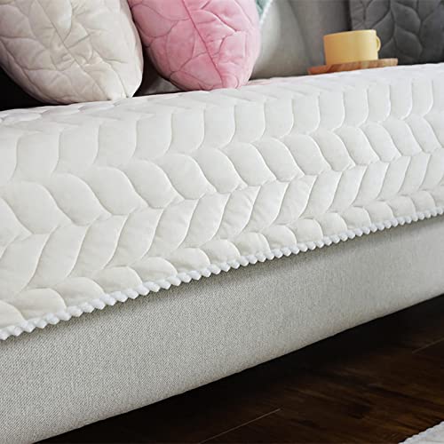 YWQJL Samt Sofabezug Sofaschoner antirutsch1 2 3 4 Sitzer,l Form Sofaüberwurf rutschfest,Sofa Überzug hundedecke Sofa Couch Überzug Couch Überzug Sofa Überwurf,beige-110x210cm von YWQJL