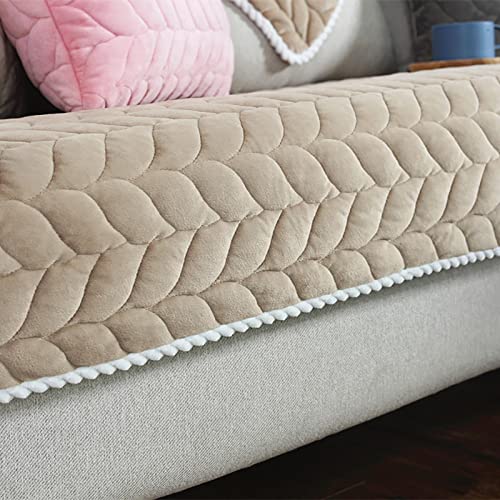 YWQJL Samt Sofabezug Sofaschoner antirutsch1 2 3 4 Sitzer,l Form Sofaüberwurf rutschfest,Sofa Überzug hundedecke Sofa Couch Überzug Couch Überzug Sofa Überwurf,brown-110x110cm von YWQJL