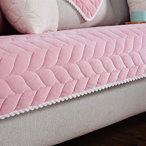 YWQJL Samt Sofabezug Sofaschoner antirutsch1 2 3 4 Sitzer,l Form Sofaüberwurf rutschfest,Sofa Überzug hundedecke Sofa Couch Überzug Couch Überzug Sofa Überwurf,pink-70x70cm von YWQJL