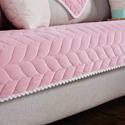 YWQJL Samt Sofabezug Sofaschoner antirutsch1 2 3 4 Sitzer,l Form Sofaüberwurf rutschfest,Sofa Überzug hundedecke Sofa Couch Überzug Couch Überzug Sofa Überwurf,pink-90x240cm von YWQJL