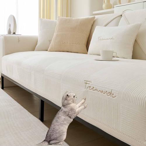 YWQJL Samt Sofabezug Sofaschoner rutschfest 1 2 3 4 Sitzer,l Form Sofaüberwurf,Sofa Überzug Ecksofa Pets Dog Couch Überzug Couch Überzug Sofa Überwurf(#31,90x210cm) von YWQJL