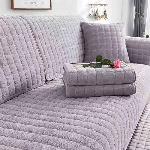 YWQJL Samt Sofabezug Sofaschoner rutschfest 1 2 3 4 Sitzer,l Form Sofaüberwurf,Sofa Überzug Ecksofa Pets Dog Couch Überzug Couch Überzug Sofa Überwurf (Grey#1, 70x120cm) von YWQJL