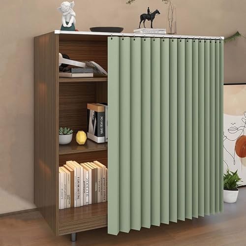 YWQJL Schrank Vorhänge Schrankvorhang Vorhänge Für Schienen Verdunklungsvorhang Schrank Vorhang Mit Gleitschienen Für Küche Vorhang Für Regal Selbstklebend(#3,W100xH140cm) von YWQJL