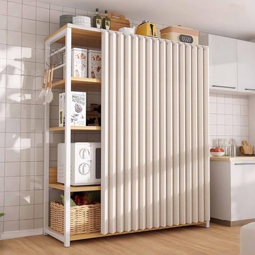 YWQJL Schrank Vorhänge Staubdichter Vorhang Für Regale Abdunkelnde Vorhänge Schrankvorhang Wasserdicht Vorhänge Für Schienen Selbstklebend Vorhang Küchenschrank (#1,W80xH100cm) von YWQJL