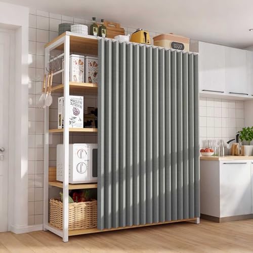 YWQJL Schrank Vorhänge Staubdichter Vorhang Für Regale Abdunkelnde Vorhänge Schrankvorhang Wasserdicht Vorhänge Für Schienen Selbstklebend Vorhang Küchenschrank (#2,W60xH90cm) von YWQJL