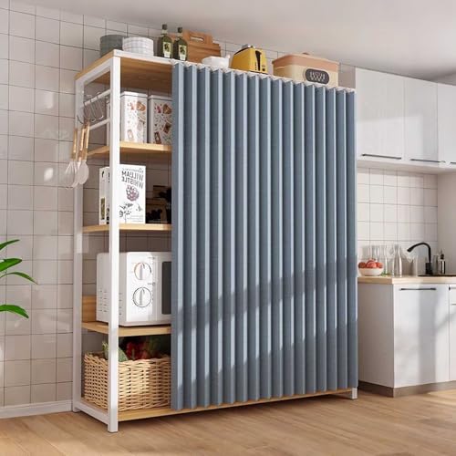 YWQJL Schrank Vorhänge Staubdichter Vorhang Für Regale Abdunkelnde Vorhänge Schrankvorhang Wasserdicht Vorhänge Für Schienen Selbstklebend Vorhang Küchenschrank (#3,W180xH200cm) von YWQJL