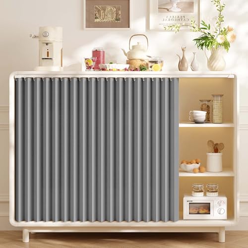 YWQJL Schrank Vorhänge Staubdichter Vorhang Für Regale Mit Gleitschienen Vorhang Küchenschrank Schrankvorhang Zum Schieben Schrank Vorhang Verdunklungsvorhänge(#6,W45xH70cm) von YWQJL