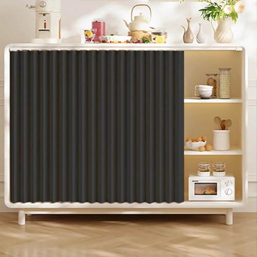 YWQJL Schrank Vorhänge Staubdichter Vorhang Für Regale Mit Gleitschienen Vorhang Küchenschrank Schrankvorhang Zum Schieben Schrank Vorhang Verdunklungsvorhänge(#9,W80xH90cm) von YWQJL