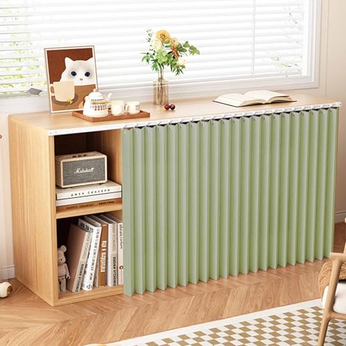 YWQJL Schrank Vorhänge Vorhang Für Regale Selbstklebend Abdunkelnde Vorhänge Schrankvorhang Raumteiler Vorhang Mit Schienen Wasserdicht Vorhang Küchenschrank(#2,W140xH60cm) von YWQJL